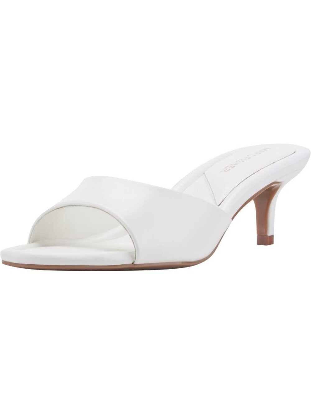 Marc Fisher Women's Sagi Dress Sandals Pull On Pointed Toe White Patent Heels